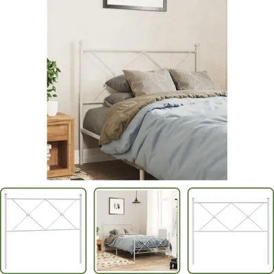 Image de The Living Store Tête de lit en métal blanc 107 cm