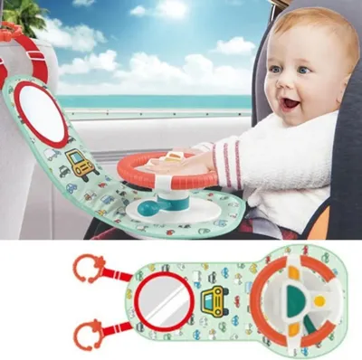 Produktbild von Kinder Auto-Simulator Lenkrad – Baby Lernspielzeug für Rücksitz, Musik, Licht & Rollenspiel