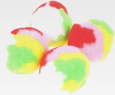 Produktbild von 4 Stück Katzenbälle Plüschspielzeug für Kätzchen Bunte Trainings und Zahnpflegebälle für Wohnungskatzen Interaktives Haustierspielzeug zur Beschäftigung und Bewegung