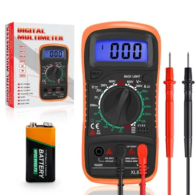 Produktbild von Digital Multimeter Voltmeter Batterietester Spannungsprüfer Durchgangsprüfer Ohm Volt Ampere Messgerät AC/DC Spannung Strom Widerstand Diode