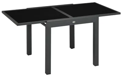 Image de Table extensible pour jardin - Table pour terrasse - Table pour véranda - Table pour balcon - Table d'extérieur - Structure en aluminium