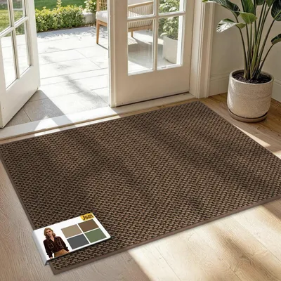 Immagine prodotto di Tappetino antiscivolo, lavabile, per raccogliere lo sporco, dimensioni 80x120 cm, colore marrone