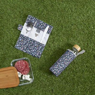 Produktbild von Geschenkset: 50-cl-Glasflasche und Besteck