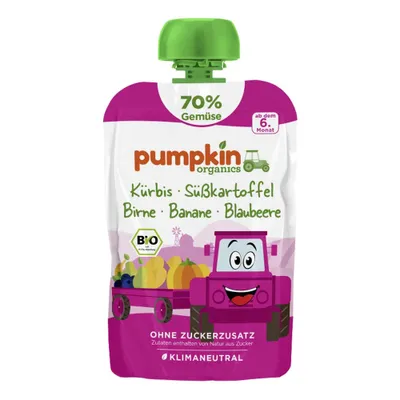 Produktbild von Quetschie - Kürbis, Birne, Banane 100g | PUMPKIN ORGANICS GMB