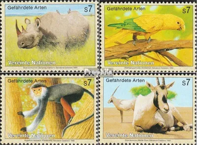 Produktbild von Briefmarken UNO - Wien 1995 Mi 180-183 (kompl.Ausg.) gestempelt Gefährdete Tiere