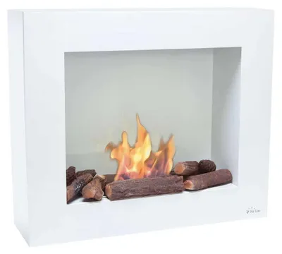 Produktbild von Purline BESTBIO, Wandmontierbarer Kamin, offen, Ethanol, Weiß, Drinnen, Horizontal