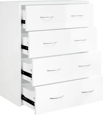 Obrázok produktu pre vidaXL Komoda so 4 zásuvkami 60x30,5x71 cm vysoký lesk biela