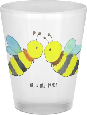 Produktbild von Mr. & Mrs. Panda Schnapsglas Biene Liebe - Transparent - Geschenk, Stamper, Schnapsbecher, Pinnchen, Stamperl, Shot Glas