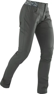 Damenkletterhose "Wo Nona Pants" von Edelrid in Grau; mit elastischem Bund und mehreren Taschen.