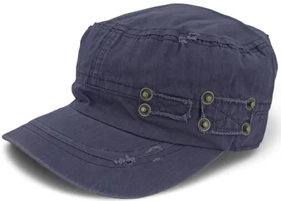 Produktbild von styleBREAKER Uni Military Cap im Destroyed Vintage Look | verstellbares Army Cap aus Baumwolle | Used Look Schirmmütze für Herren und Damen