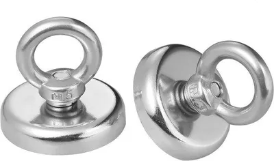 Immagine prodotto di Magnete al neodimio - Diametro 32 mm - Forza di attrazione 30 kg - Set di magneti superpotenti (2 pezzi)