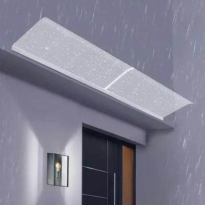 Produktbild von Fenster- und Türmarkise - Wandmontierter Regenschutz - Transparentes PET - 50 x 200 cm - Schutz vor Regen und Schnee