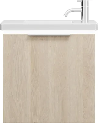 Image de burgbad Eqio lavabo en céramique avec meuble sous-lavabo et éclairage LED, 530x315x540mm, SFPQ053F3180C0001G0146