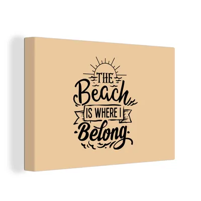 Zdjęcie produktu dla OneMillionCanvasses® - Obraz na płótnie - 150x100 cm, Plaża - Cytaty - Słońce, dekoracja ścienna z nadrukiem