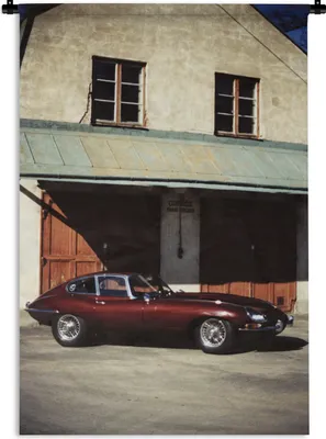 Produktbild von MuchoWow® Wandteppich Wandbehang Auto - Oldtimer - Rot 90x135 cm Tapisserie Dekoration Wandtuch - Baumwolle - Wandskulptur