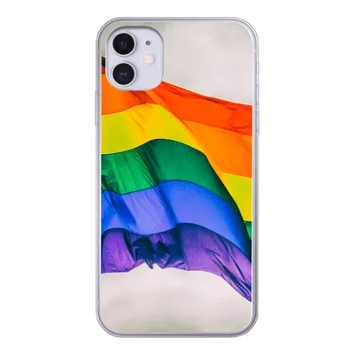 Produktbild von MuchoWow® Handyhülle Schutzhülle Hülle für iPhone 11 Foto einer Regenbogenflagge Silikon Softcase Handy Hülle - Handytasche