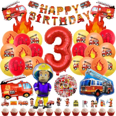 Productafbeelding van Feuerweerspeelgoed verjaardag decoratie set voor 3 jaar