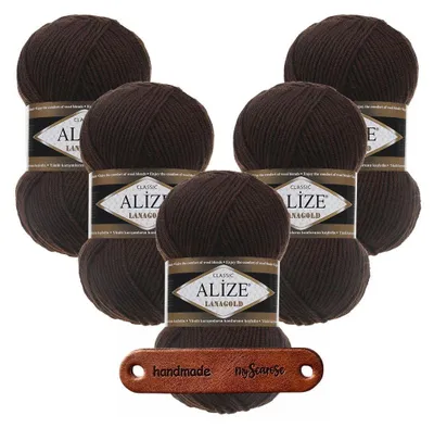 Produktbild von 5 x ALIZE Lanagold 26 Brown mit Label