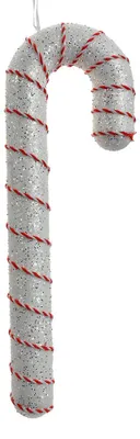 Zdjęcie produktu dla Przywieszka świąteczna Clayre & Eef laska cukrowa 11x4x33 cm biały plastik