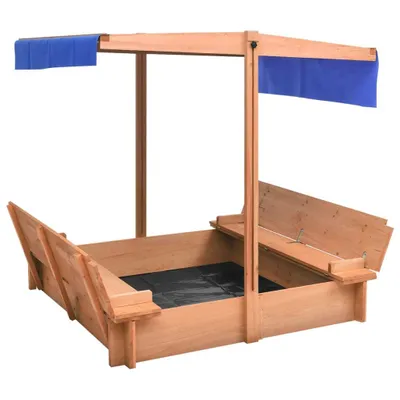 Zdjęcie produktu dla Vidaxl Piaskownica z Dachem 112x112x112 cm Drewno sosnowe
