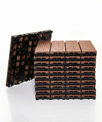 Produktbild von WPC Fliesen 30 x 30 cm Braun 1-5 qm Terrassenfliesen - Wetterfeste Klickfliesen 5m² - 55 Fliesen