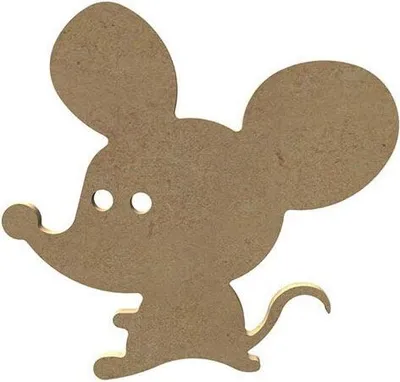 Zdjęcie produktu dla Mysz wykonana z drewna MDF do dekoracji - 15 x 14 cm