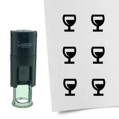 Immagine prodotto di Bicchiere da vino con timbro CombiCraft rotondo da 10 mm - inchiostro nero