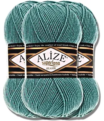 Productafbeelding van Alize 3x 100g Superlana Klasik garen, effen kleur, geschikt voor haken en breien (164)