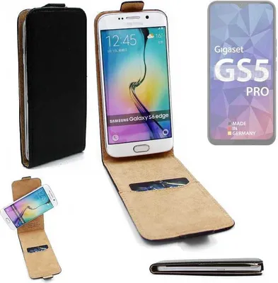Produktbild von K-S-Trade® Schutzhülle Handyhülle kompatibel mit Gigaset GS5 Pro SE Flipstyle 360° Smartphone Tasche, schwarz, Case Flip cover