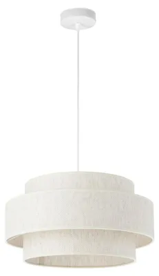 Produktbild von Hängeleuchte Metall Stoff E27 Ø 40 cm H: max. 90 cm Weiß rund Modern Hängelampe