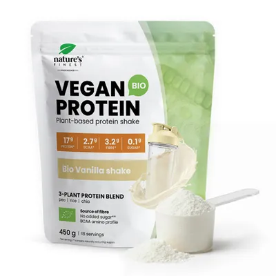 Immagine prodotto di Nature's FinestVegan Protein Vaniglia - 69 g di proteine vegetali per 100 g da piselli, riso e chia - 450 g