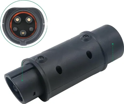 Imagen del producto de Adaptador para vehículos eléctricos, clasificación IP55, diseño ligero, amplio rango de temperatura, tipo 2 a tipo 1, tipo 2 a tipo 1