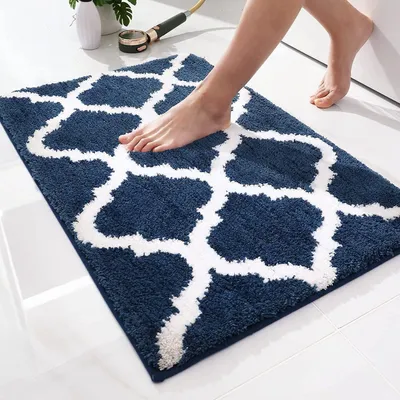 Image de Tapis de bain absorbant avec motif marocain, 50 x 76 cm