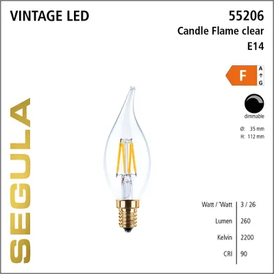Immagine prodotto di Segula 55206 SEGULA LED Kerze Windstoß klar E14 3,2W 260Lm 2200K dimmbar