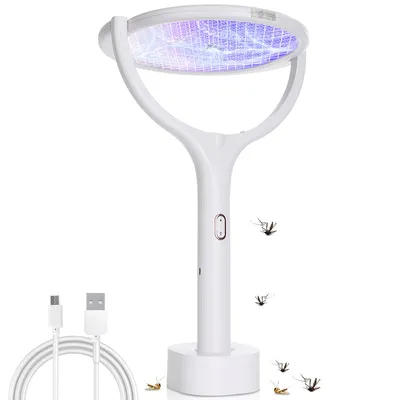 Produktbild von Fiqops 5in1 Elektrische Fliegenklatsche Insektenvernichter Insektenfalle Profi Mücken