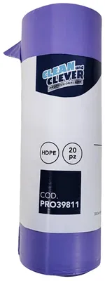 Zdjęcie produktu dla Worki Na Śmieci Wytrzymałe Mocne FIOLET Mocne CLEAN CLEVER 120L 20 szt/rolka