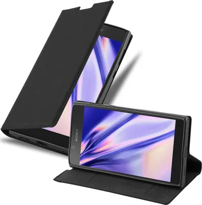 Image de Cadorabo Housse pour Sony Xperia L1 Housse de protection en noir Etui pour téléphone portable Case Cover Fermeture magnétique