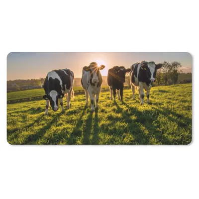 Produktbild von MuchoWow® Mauspad Mousepad Kuh - Gras - Sonne 60x30 cm - Mousepads - Maus Mat - Pad - Mausunterlage - Nachhaltig