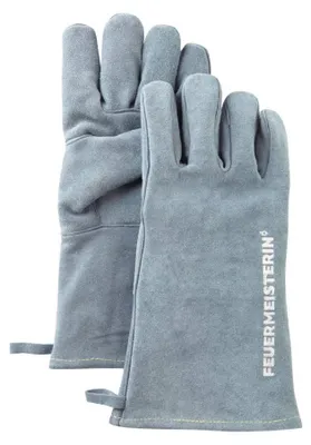 Productafbeelding van Feuermeisterin Leather BBQ handschoenen grijsblauw