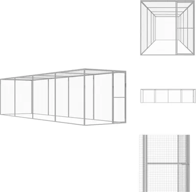 Obrázok produktu pre vidaXL Klietka pre mačky 6x1,5x1,5 m Pozinkovaná oceľ - Príbytky a výbehy pre malé zvieratá