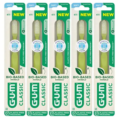 Immagine prodotto di Spazzolino da denti GUM Classic – setole morbide – setole Dome-Trim – 5 pezzi