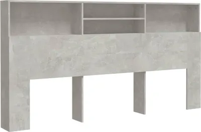 Produktbild von vidaXL Kopfteil mit Ablagen Betongrau 200x19x103,5 cm