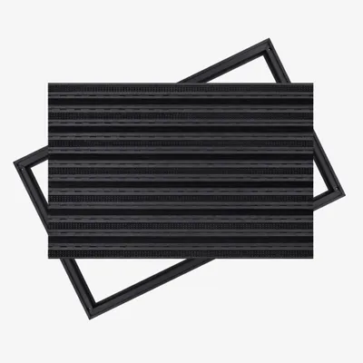 Produktbild von POLENTEX Aluminium Fußmatte für Türen, 100x60 cm, 12 mm Profilhöhe, Premium Black, Bürste + Gummi, Farbe: Schwarz, für Innen- und Außenbereiche