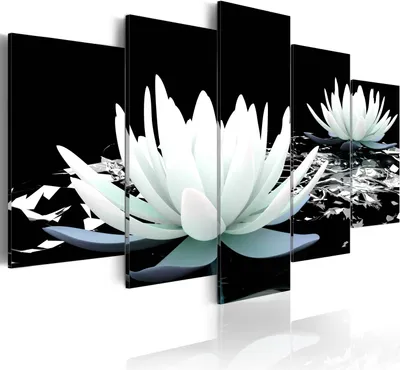 Produktbild von Leinwandbilder 200x100 cm b-A-0124-b-p Vlies Leinwandbild 5 tlg Kunstdruck modern Wandbilder XXL Wanddekoration Design Wand Bild BLUMEN LILIEN NATUR