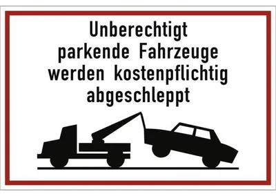 Produktbild von Dreifke® Schild Unberechtigt parkende Fahrzeuge werden ..., Alu, reflektieren...