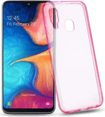 Immagine prodotto di Custodia Cadorabo per Samsung Galaxy A10e / A20e custodia protettiva in rosa Custodia Cover TPU silicone strass telefono cellulare Etui