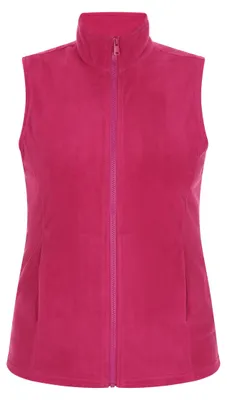 Produktbild von Damen Weste Rosa XL schmal geschnitten mit Stehkragen und Reißverschluss