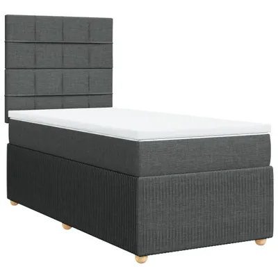Produktbild von Boxspringbett mit Matratze Dunkelgrau 100x200 cm Stoff