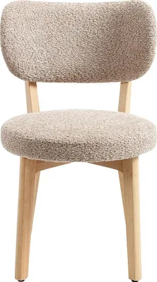 Produktbild von Stuhl 2er-Set - Bouclé & Kautschukholz - Taupe - TORIEL