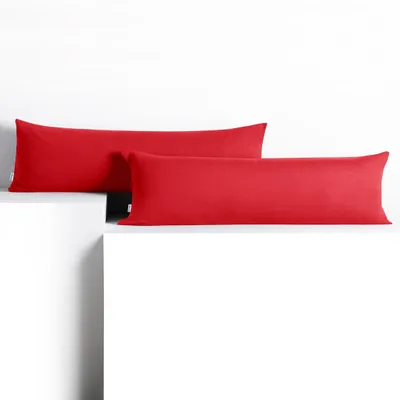 Produktbild von Seitenschläferkissenbezug 2er Set 20x145 cm Kissenbezug Kissenbezüge Baumwolle Seitenschläfer Stillkissen Rot